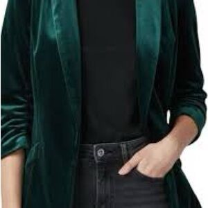 NWT SKIES ARE BLUE Vogue Velvet Blazer In Green | XL